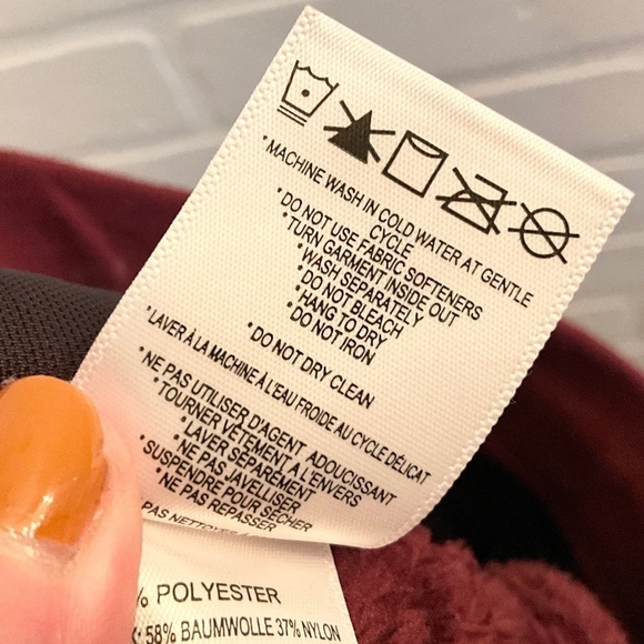 Lole Teddy Bear Joggers Lounge Pants Burgundy/Red Wine Sherpa Pockets Size M - Picture 8 of 13